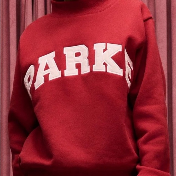 PARKE Valentine’s Crimson Varsity Mockneck Sweatshirt Size L/XL - Picture 3 of 3